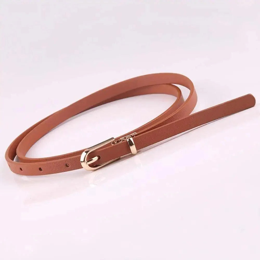 Ceintures en cuir mignonnes simples, couleur bonbon, ceinture fine et étroite, ceintures classiques réglables à la mode pour femmes