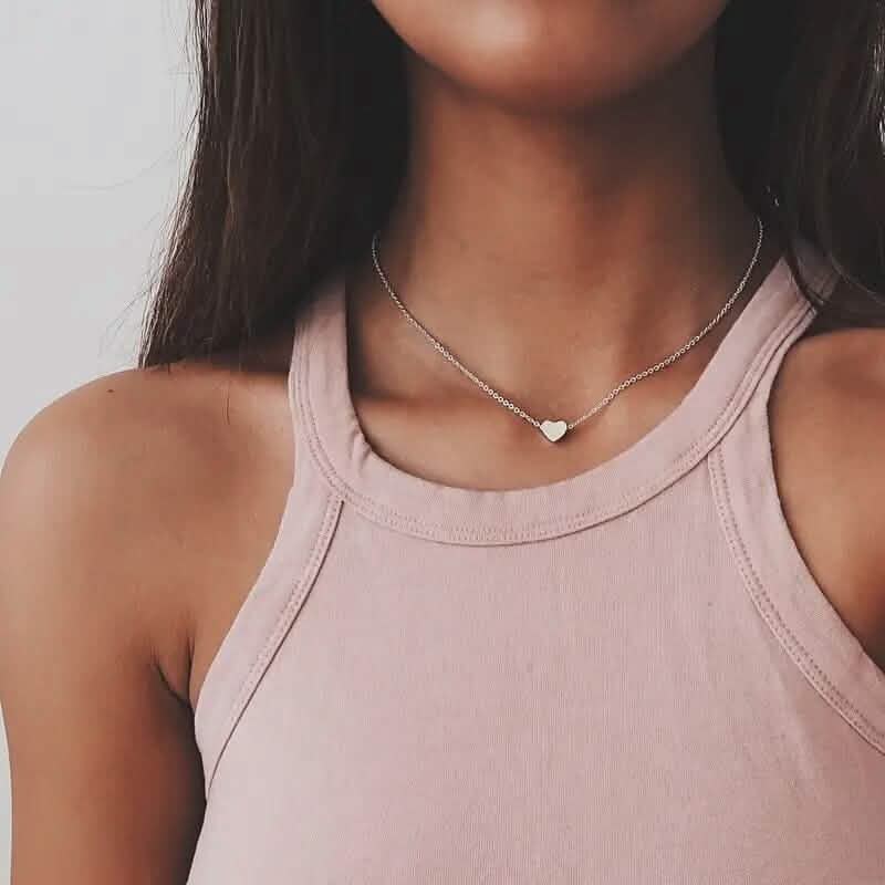 Collier Pendentif Cœur en Alliage Simple et Exquis