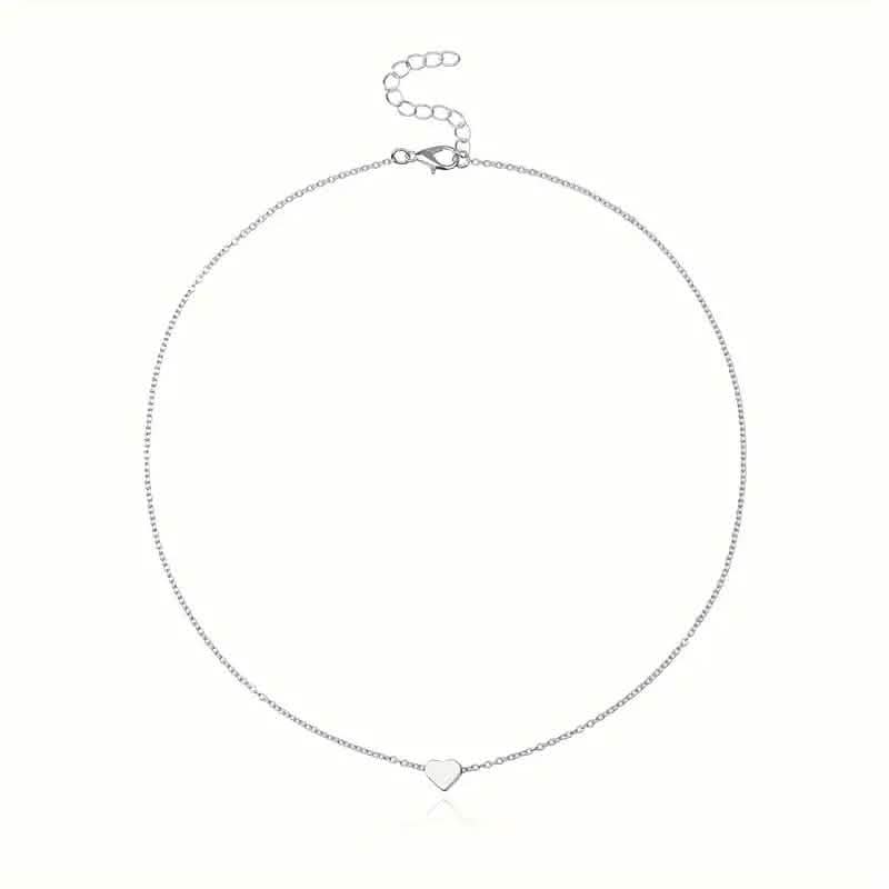 Collier Pendentif Cœur en Alliage Simple et Exquis