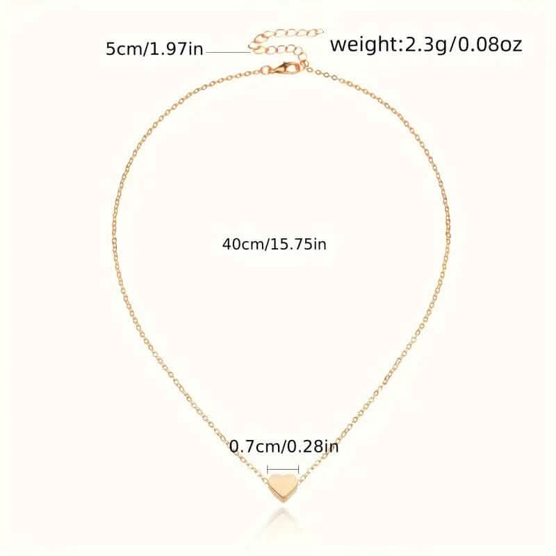 Collier Pendentif Cœur en Alliage Simple et Exquis
