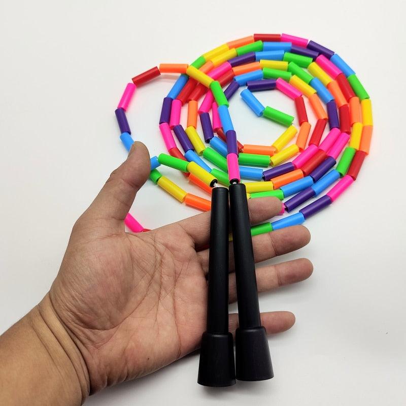 Corde à sauter perlée simple pour enfants, corde à sauter segmentée pour le fitness, cordes à sauter perlées classiques pour l'éducation physique, la salle de sport, le verre, l'usage personnel, corde à sauter haut de gamme pour enfants