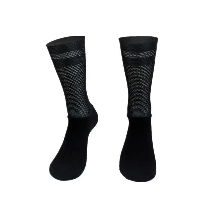 Chaussettes de cyclisme antidérapantes en silicone au design simple et moderne pour hommes, chaussettes de course uniques pour vélo, chaussettes de sport légères et respirantes