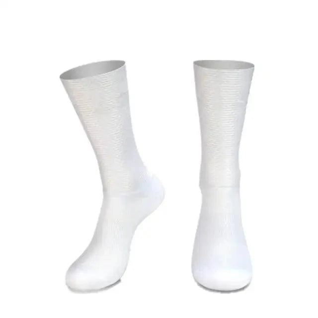 Chaussettes de cyclisme antidérapantes en silicone au design simple et moderne pour hommes, chaussettes de course uniques pour vélo, chaussettes de sport légères et respirantes