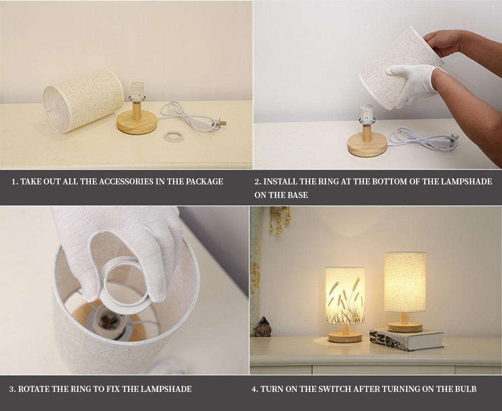 Lampe de table simple et moderne, lampe de chevet pour chambre à coucher et bureau, 5V-220V, intensité variable, en bois massif, cadeau d'anniversaire créatif, veilleuse, lampe de table décorative, jolies lampes de bureau pour la décoration de la chambre.