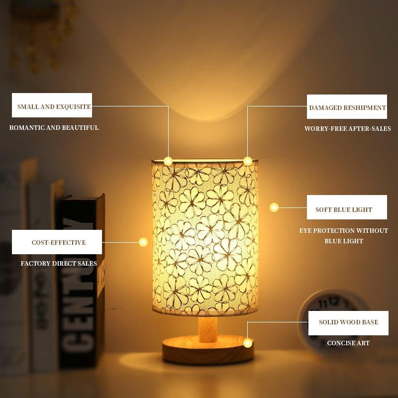 Lampe de table simple et moderne, lampe de chevet pour chambre à coucher et bureau, 5V-220V, intensité variable, en bois massif, cadeau d'anniversaire créatif, veilleuse, lampe de table décorative, jolies lampes de bureau pour la décoration de la chambre.
