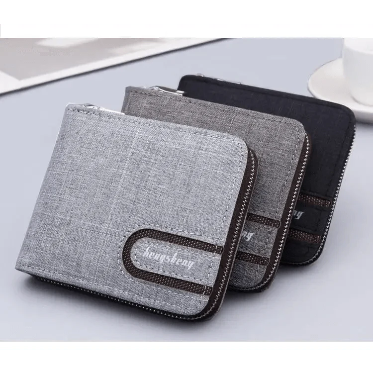 Portefeuille simple en cuir PU pour hommes, porte-cartes léger et tendance pour hommes, portefeuille de luxe de qualité