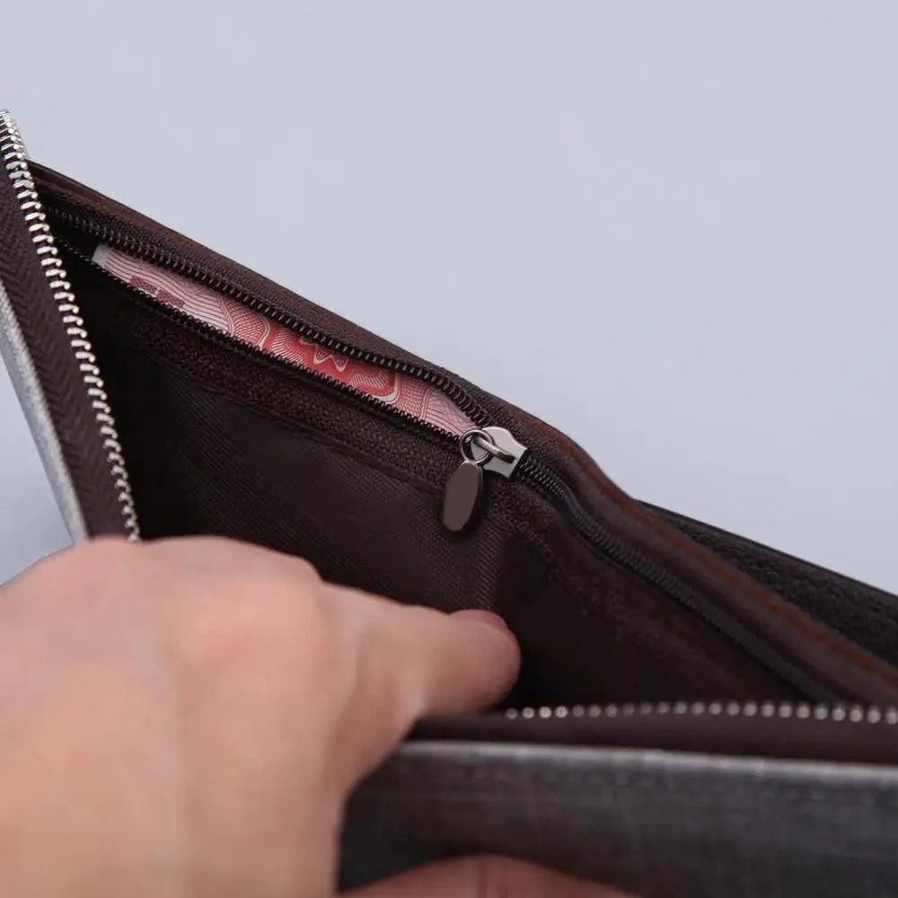 Portefeuille simple en cuir PU pour hommes, porte-cartes léger et tendance pour hommes, portefeuille de luxe de qualité