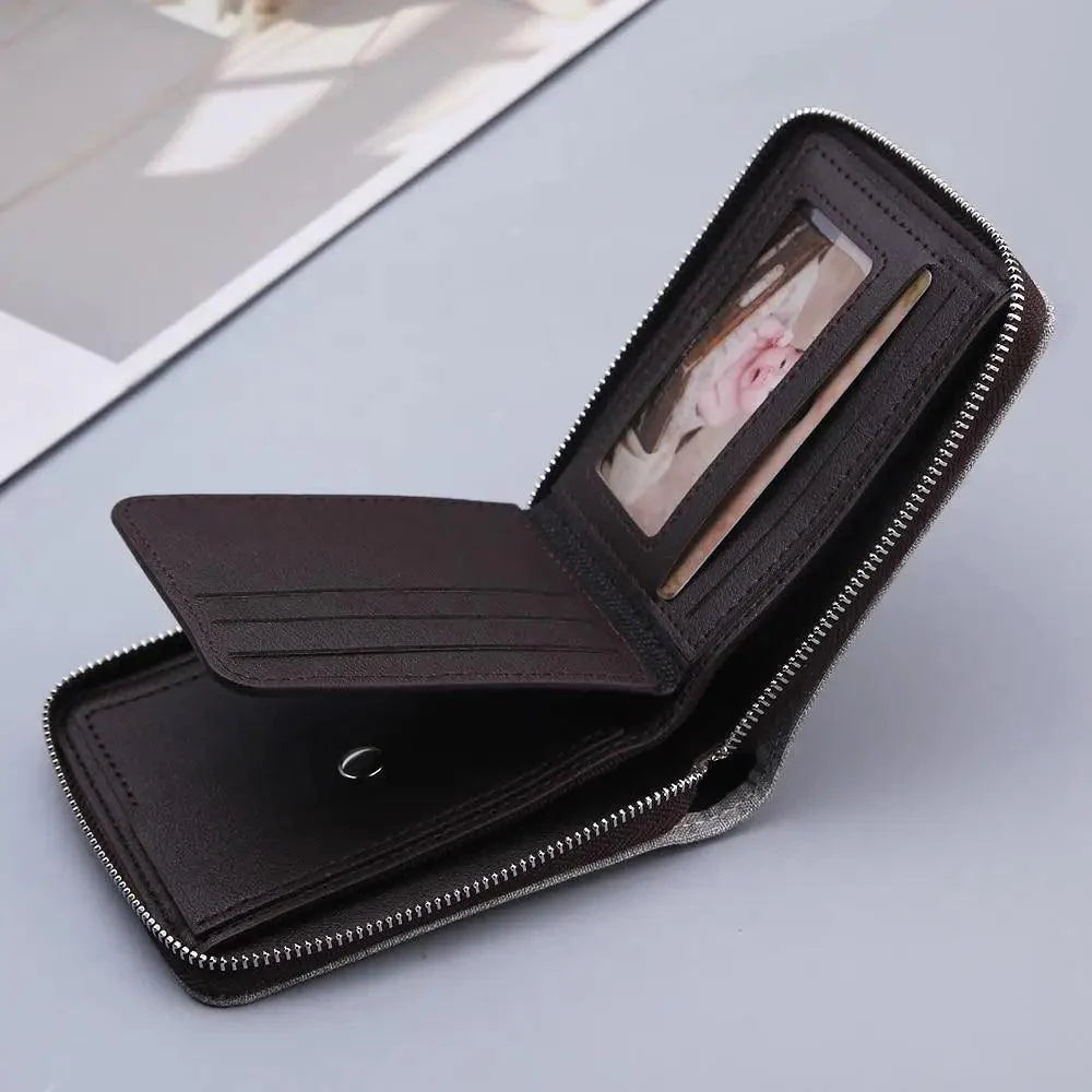 Portefeuille simple en cuir PU pour hommes, porte-cartes léger et tendance pour hommes, portefeuille de luxe de qualité