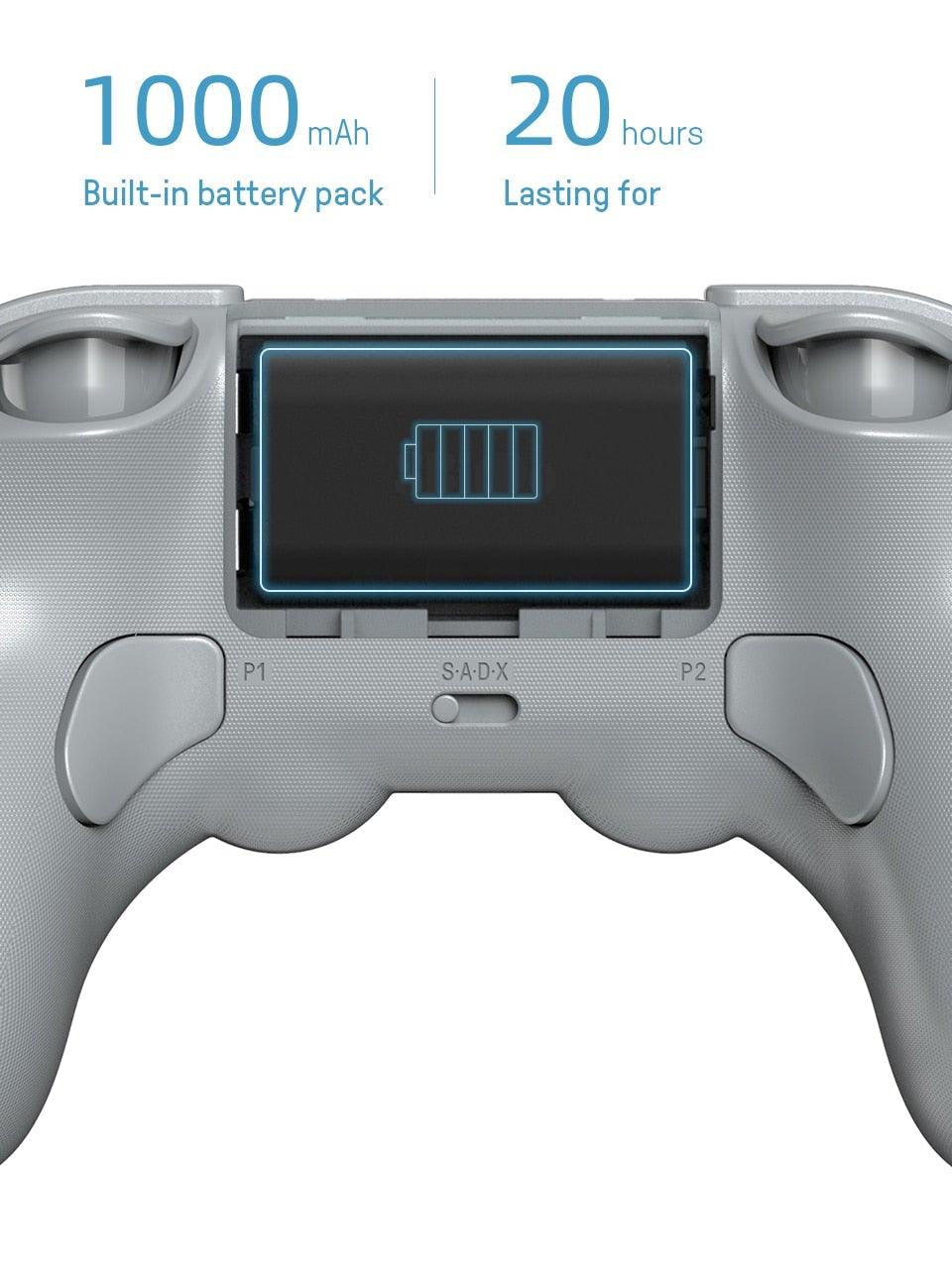 Manette de jeu Bluetooth simple blanc pur compatible avec PC, écran, ordinateur portable, tablette
