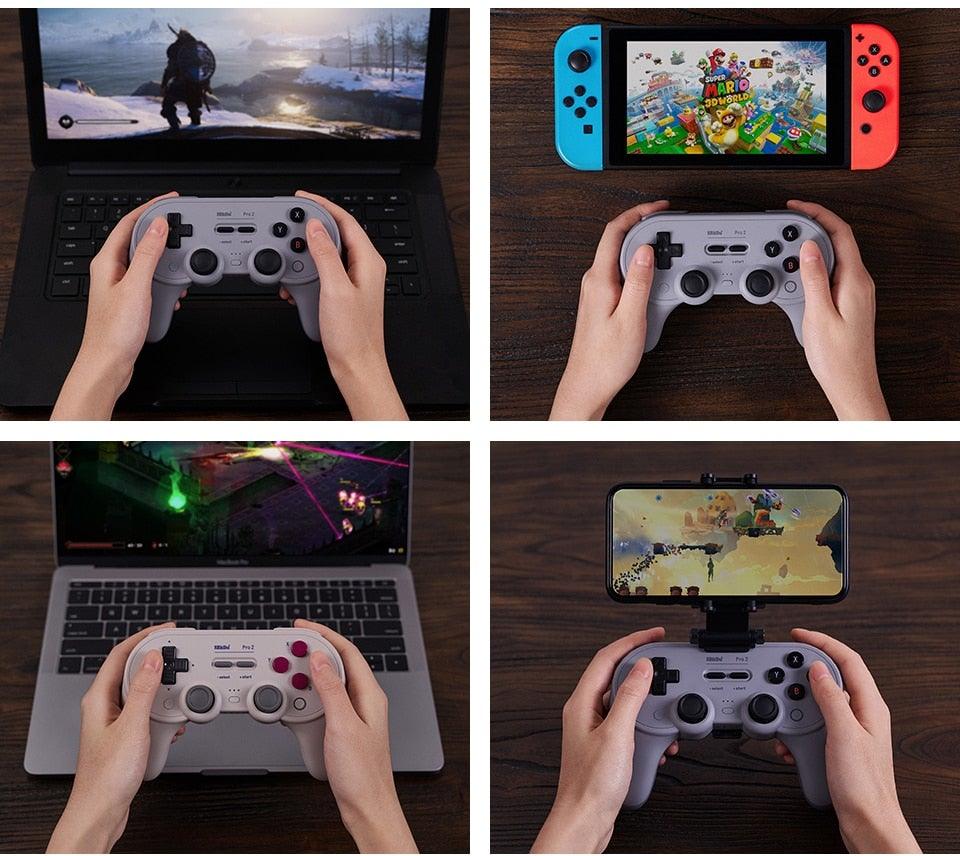 Manette de jeu Bluetooth simple blanc pur compatible avec PC, écran, ordinateur portable, tablette
