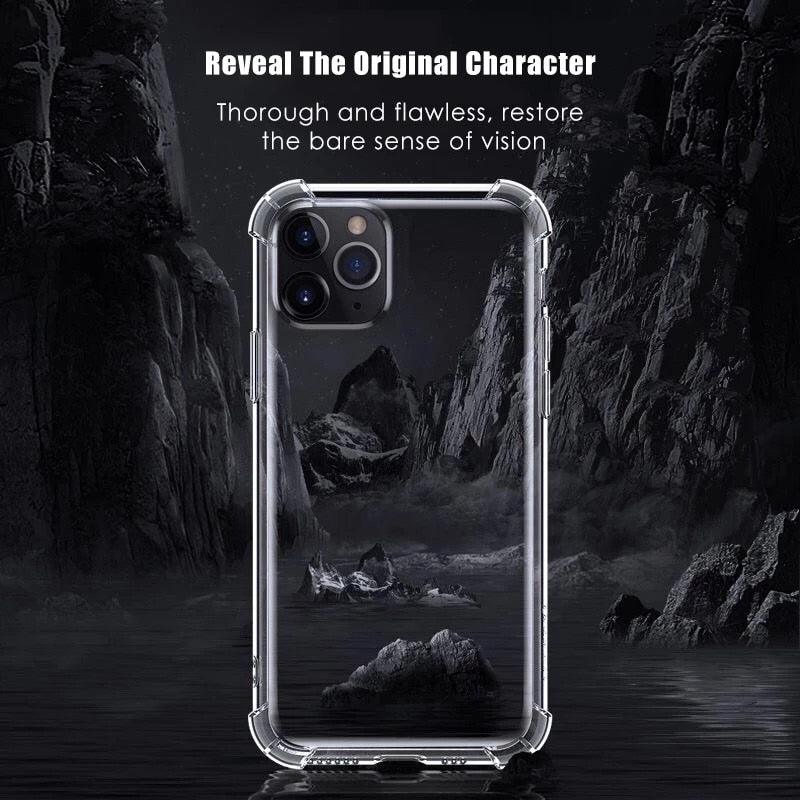 Coque de protection simple en silicone pour iPhone 14 13 12 11 Pro Max Mini X XS XR 8 7 6s 6Plus - Étui de protection d'objectif antichoc et souple - Coque arrière de protection intégrale antichoc pour iPhone