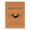 Bracelet breloque en pierre simple et coloré, bracelet de couple tressé en fil noir et rouge avec carte de vœux, bijoux faits à la main, bracelet à breloques en perles de pierre naturelle, bracelet manchette avec carte message 18-30 cm