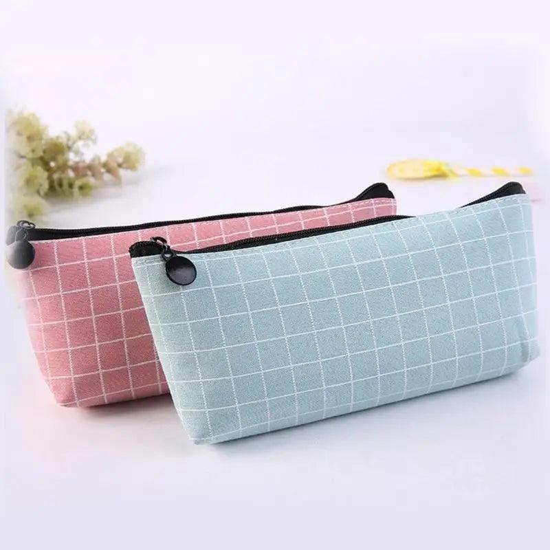 Trousses à Crayons Simples à Rayures Colorées pour Étudiants, Trousse Scolaire Rétro Grande Capacité