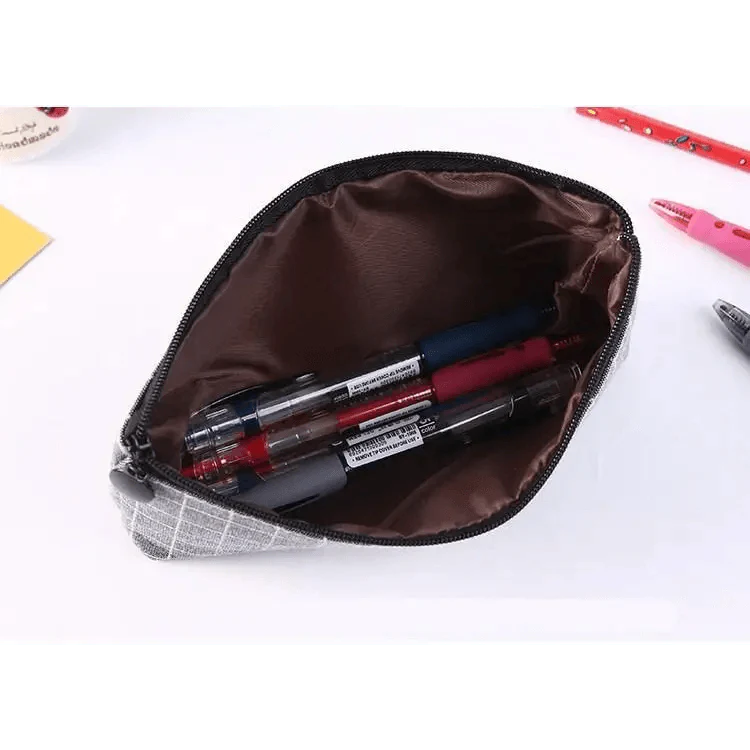 Trousses à Crayons Simples à Rayures Colorées pour Étudiants, Trousse Scolaire Rétro Grande Capacité