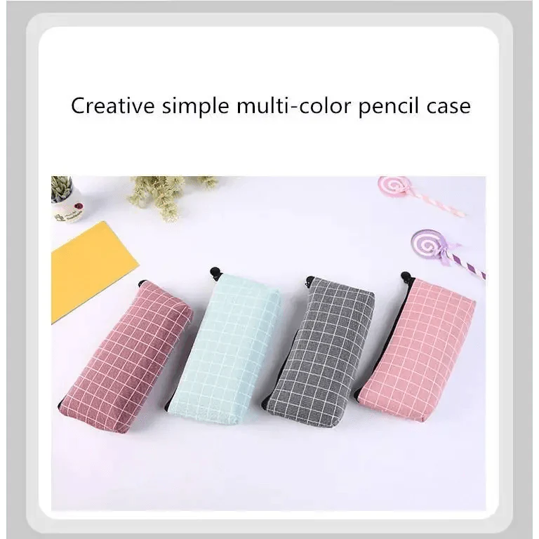 Trousses à Crayons Simples à Rayures Colorées pour Étudiants, Trousse Scolaire Rétro Grande Capacité