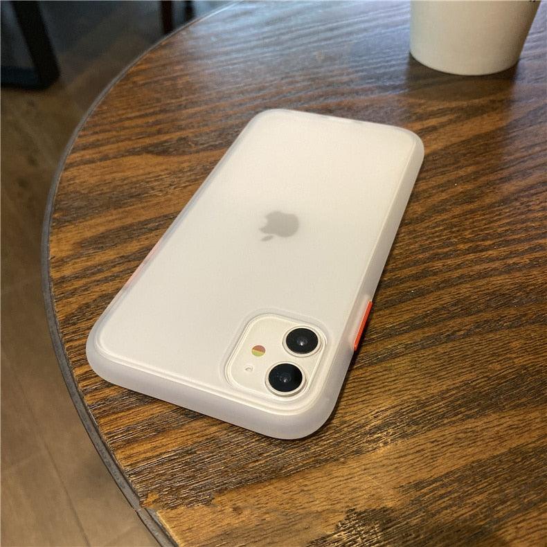 Coque de téléphone antichoc en silicone blanc simple avec appareil photo pour iPhone 13 Pro Max 14 Pro, housse de protection pour homme, coque arrière translucide moderne, étui pour téléphone portable compatible avec iPhone