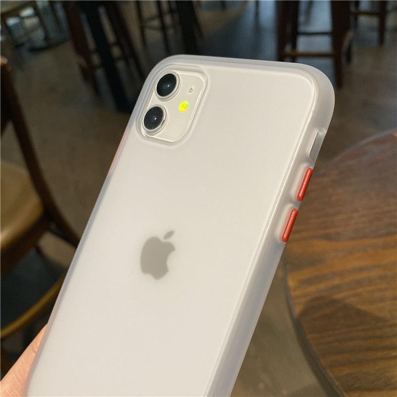 Coque de téléphone antichoc en silicone blanc simple avec appareil photo pour iPhone 13 Pro Max 14 Pro, housse de protection pour homme, coque arrière translucide moderne, étui pour téléphone portable compatible avec iPhone