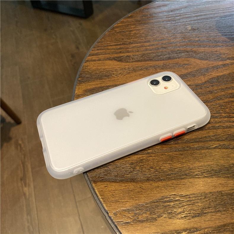 Coque de téléphone antichoc en silicone blanc simple avec appareil photo pour iPhone 13 Pro Max 14 Pro, housse de protection pour homme, coque arrière translucide moderne, étui pour téléphone portable compatible avec iPhone