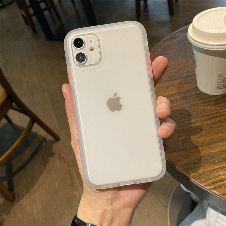 Coque de téléphone antichoc en silicone blanc simple avec appareil photo pour iPhone 13 Pro Max 14 Pro, housse de protection pour homme, coque arrière translucide moderne, étui pour téléphone portable compatible avec iPhone