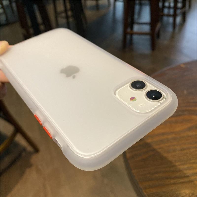 Coque de téléphone antichoc en silicone blanc simple avec appareil photo pour iPhone 13 Pro Max 14 Pro, housse de protection pour homme, coque arrière translucide moderne, étui pour téléphone portable compatible avec iPhone
