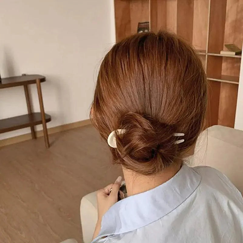 Pique à cheveux simple pour femme, vintage, en forme de U, accessoire pour queue de cheval féminine