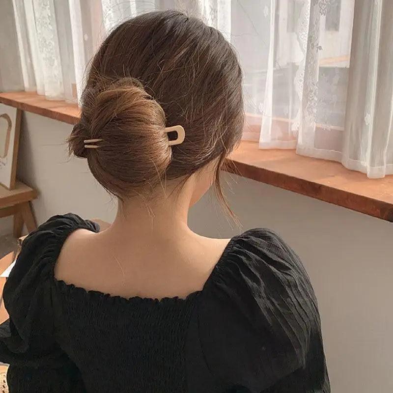 Pique à cheveux simple pour femme, vintage, en forme de U, accessoire pour queue de cheval féminine