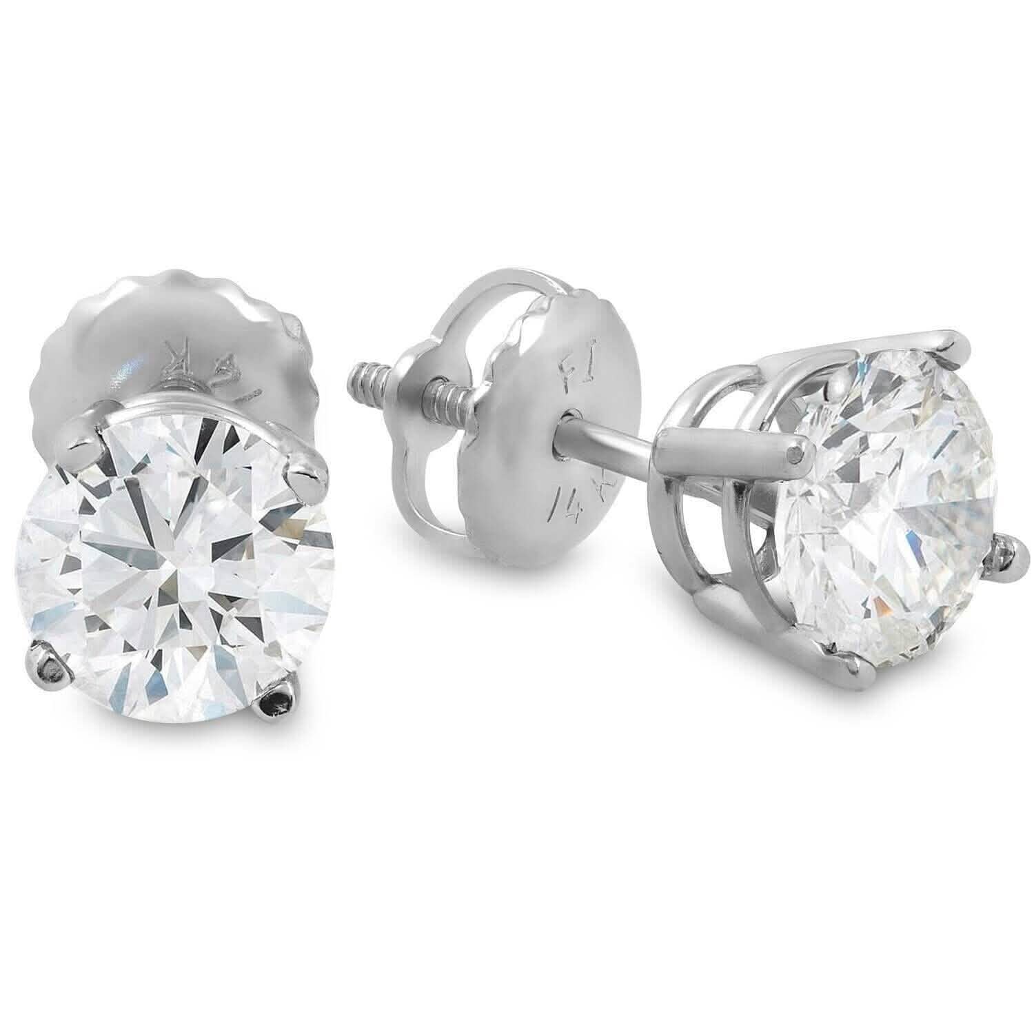 Puce d'oreille individuelle en véritable diamant de 0,40 carat, en or massif 14 carats. Wow.