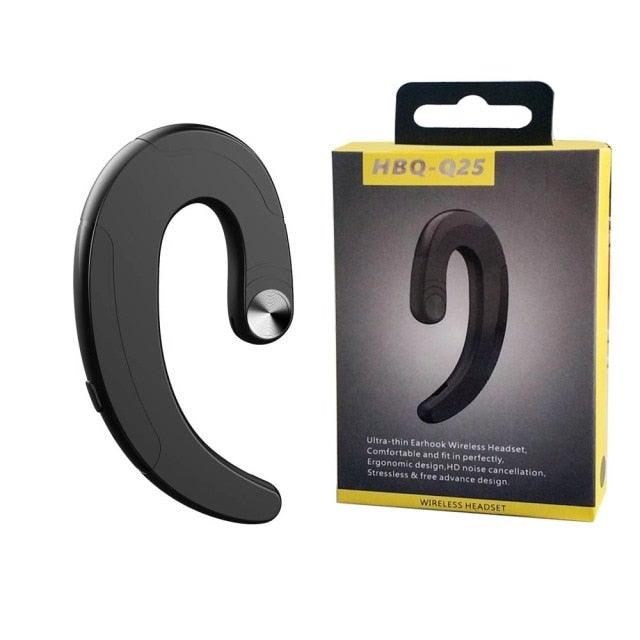 Écouteur unique Bluetooth pour bureau, écouteur sans douleur exquis, suppression du bruit sans fil, écouteurs mains libres à conduction osseuse, casque sans fil avec crochets supra-auriculaires, écouteurs ergonomiques avec micro