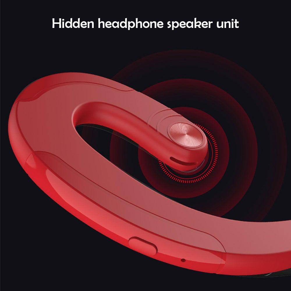Écouteur unique Bluetooth pour bureau, écouteur sans douleur exquis, suppression du bruit sans fil, écouteurs mains libres à conduction osseuse, casque sans fil avec crochets supra-auriculaires, écouteurs ergonomiques avec micro