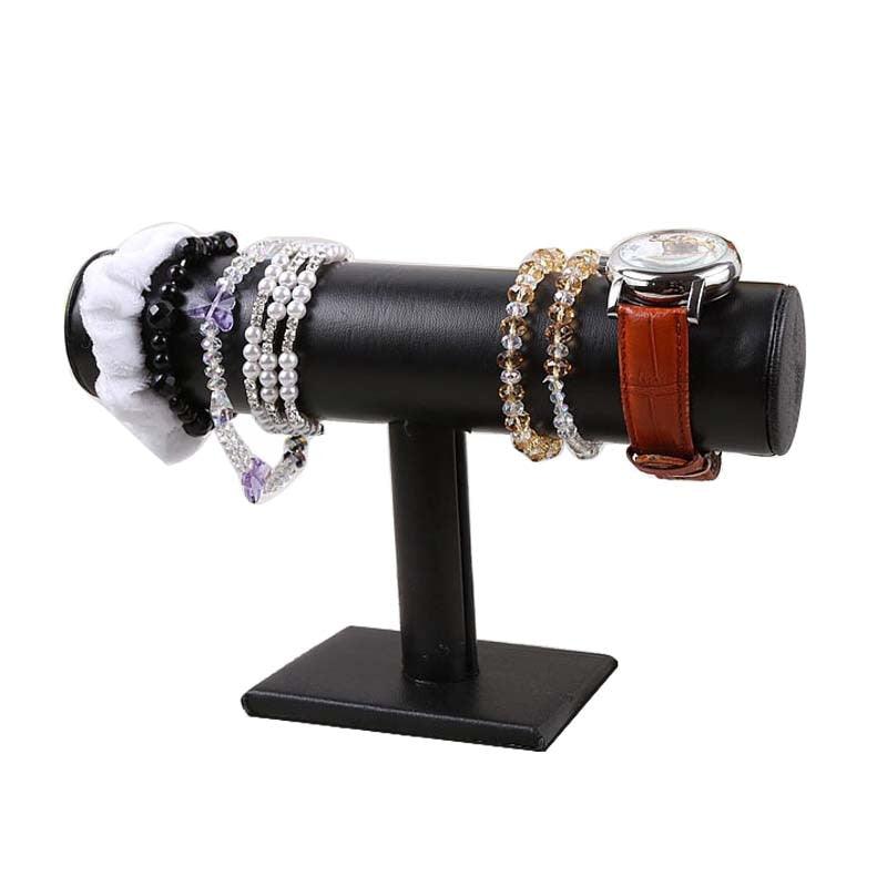 Présentoir de bijoux en velours à une rangée, support de montre, support de barre en T, présentoir rigide, organisateur de bijoux de haute qualité, présentoir à pendentifs pour montres et bracelets
