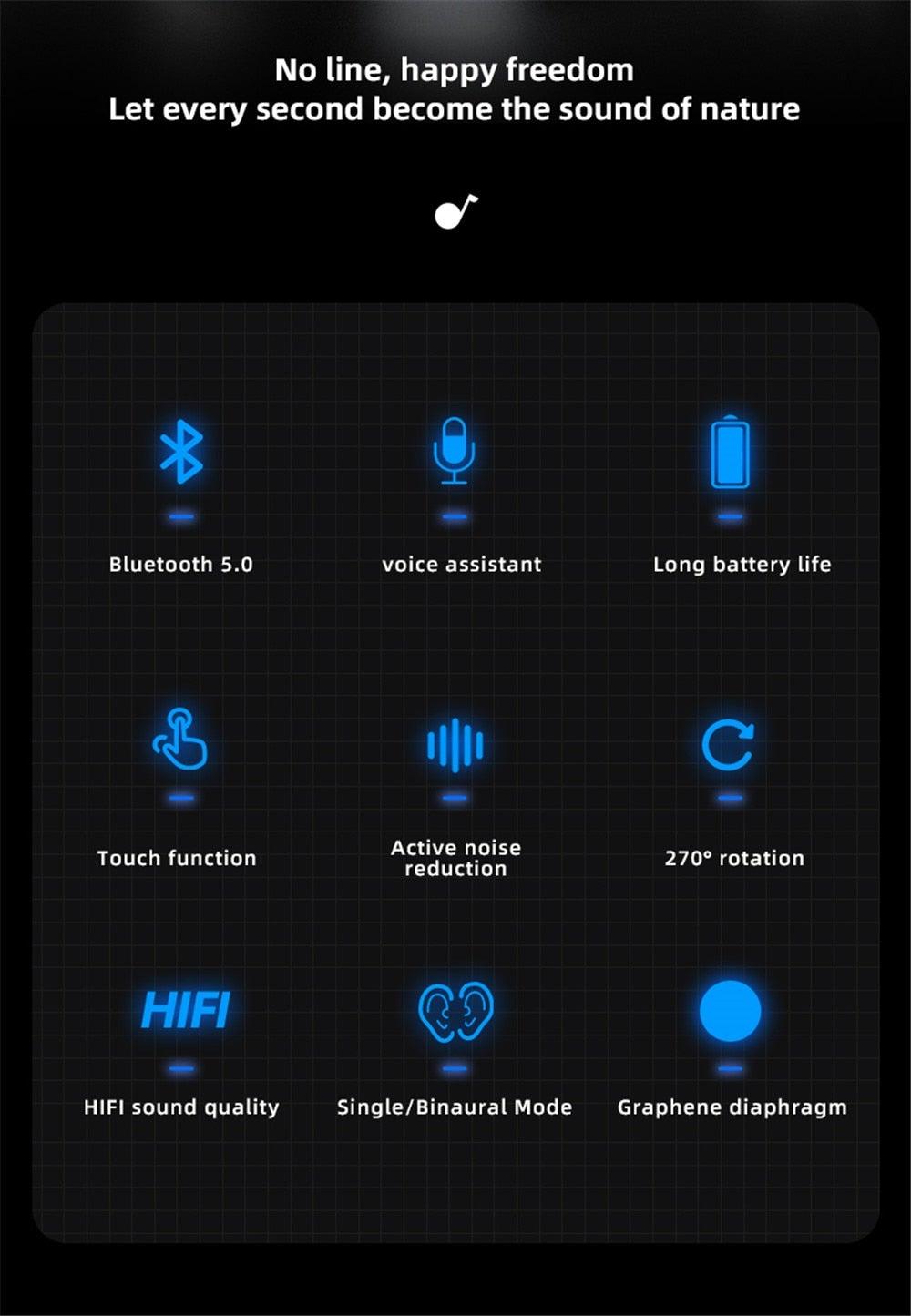 Écouteur sans fil Bluetooth 5.0 individuel mains-libres HIFI à capteur tactile pour iPhone, étanche, pour sport