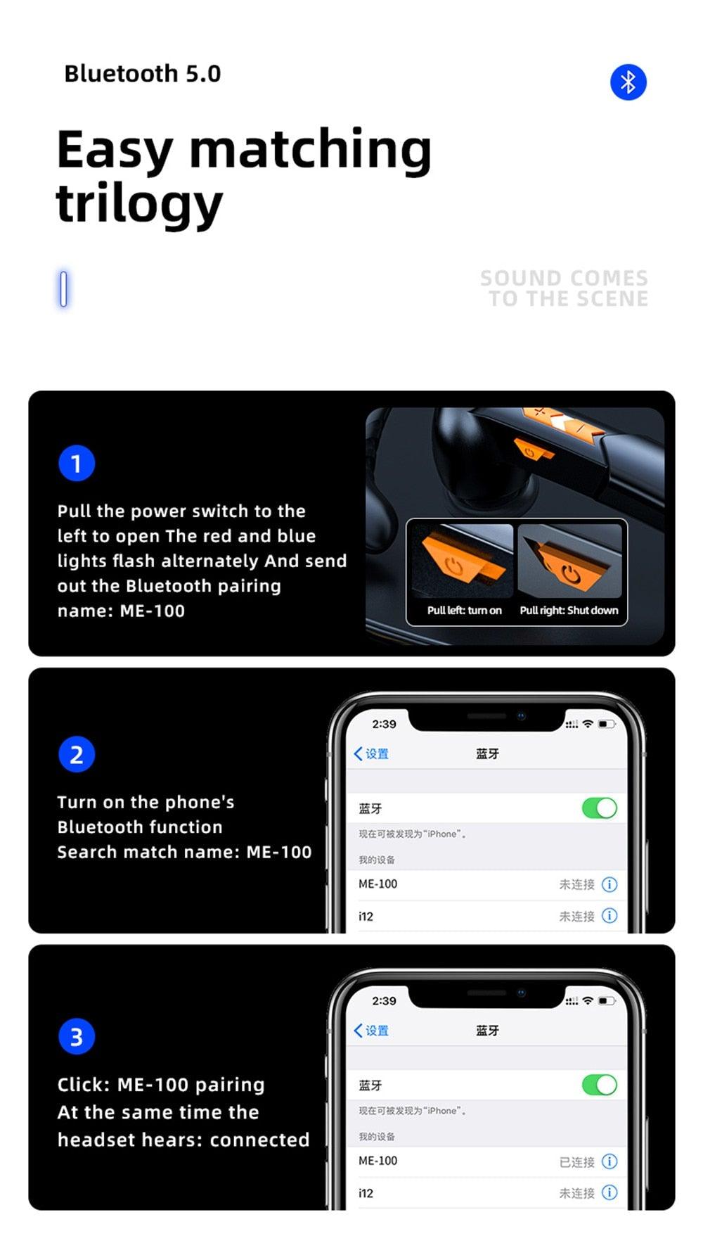 Écouteur sans fil Bluetooth 5.0 individuel mains-libres HIFI à capteur tactile pour iPhone, étanche, pour sport
