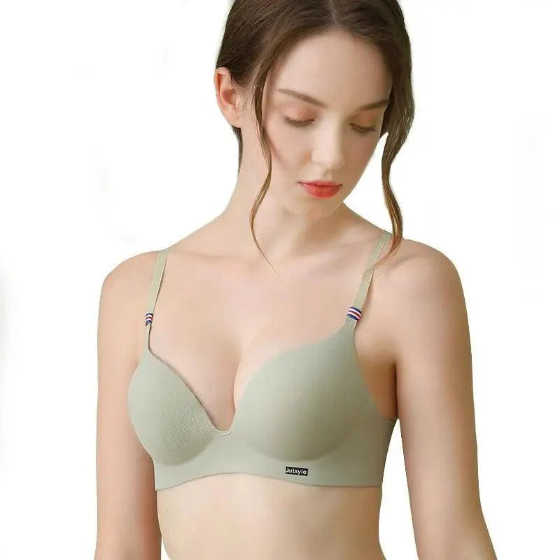 Soutiens-gorge profonds en U sizzle pour femmes et filles Soutiens-gorge push-up Sous-vêtements féminins sans coutures sans dos