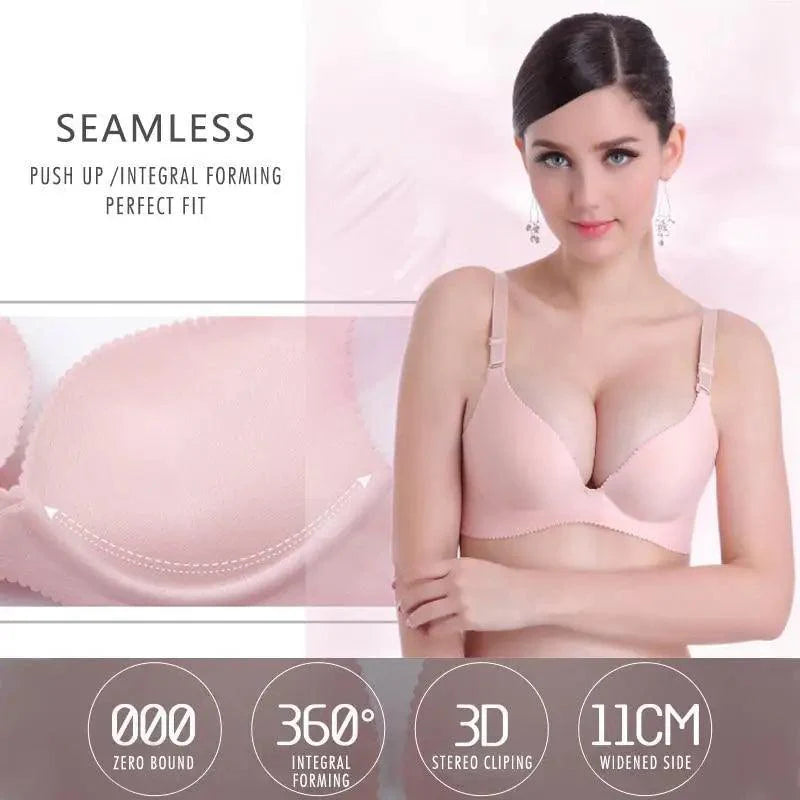 Soutiens-gorge profonds en U sizzle pour femmes et filles Soutiens-gorge push-up Sous-vêtements féminins sans coutures sans dos