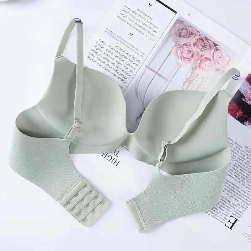 Soutiens-gorge profonds en U sizzle pour femmes et filles Soutiens-gorge push-up Sous-vêtements féminins sans coutures sans dos