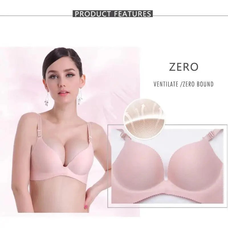 Soutiens-gorge profonds en U sizzle pour femmes et filles Soutiens-gorge push-up Sous-vêtements féminins sans coutures sans dos