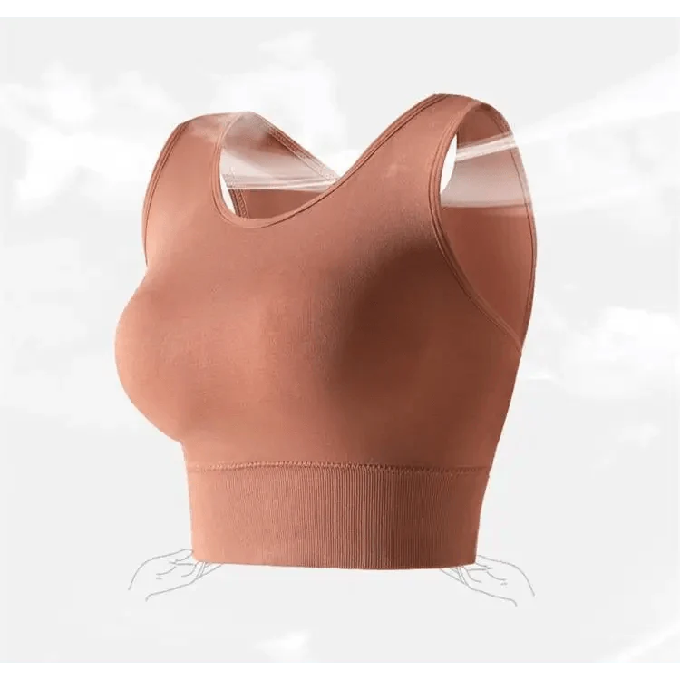 Soutien-gorge de sport éclatant pour femmes, haut de yoga uni, soutien-gorge avec coussinet pour fille, vêtement de sport actif pour entraînement, course, soutien-gorge respirant et doux