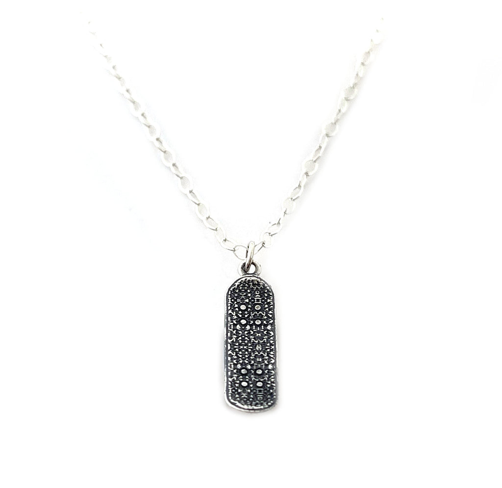 Skateboard Charm Sterling Silver Necklace