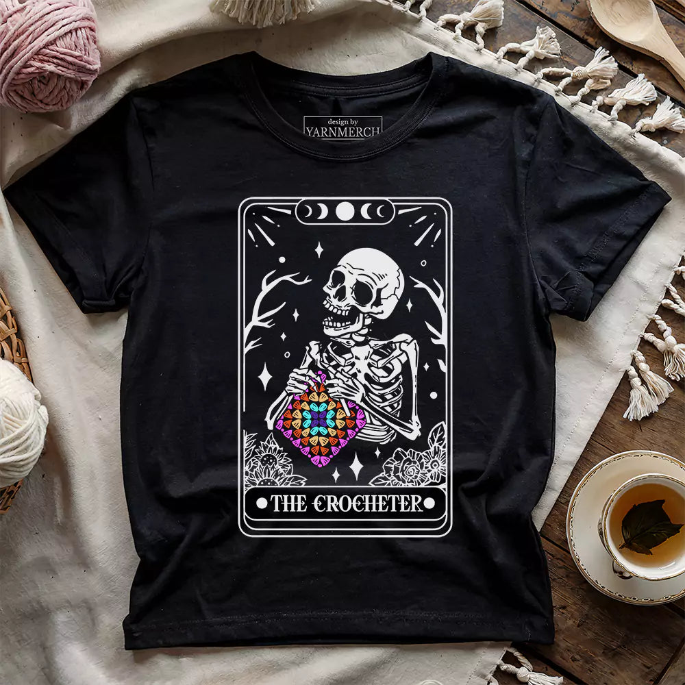 T-shirt de Tarot « Squelette crocheteur »