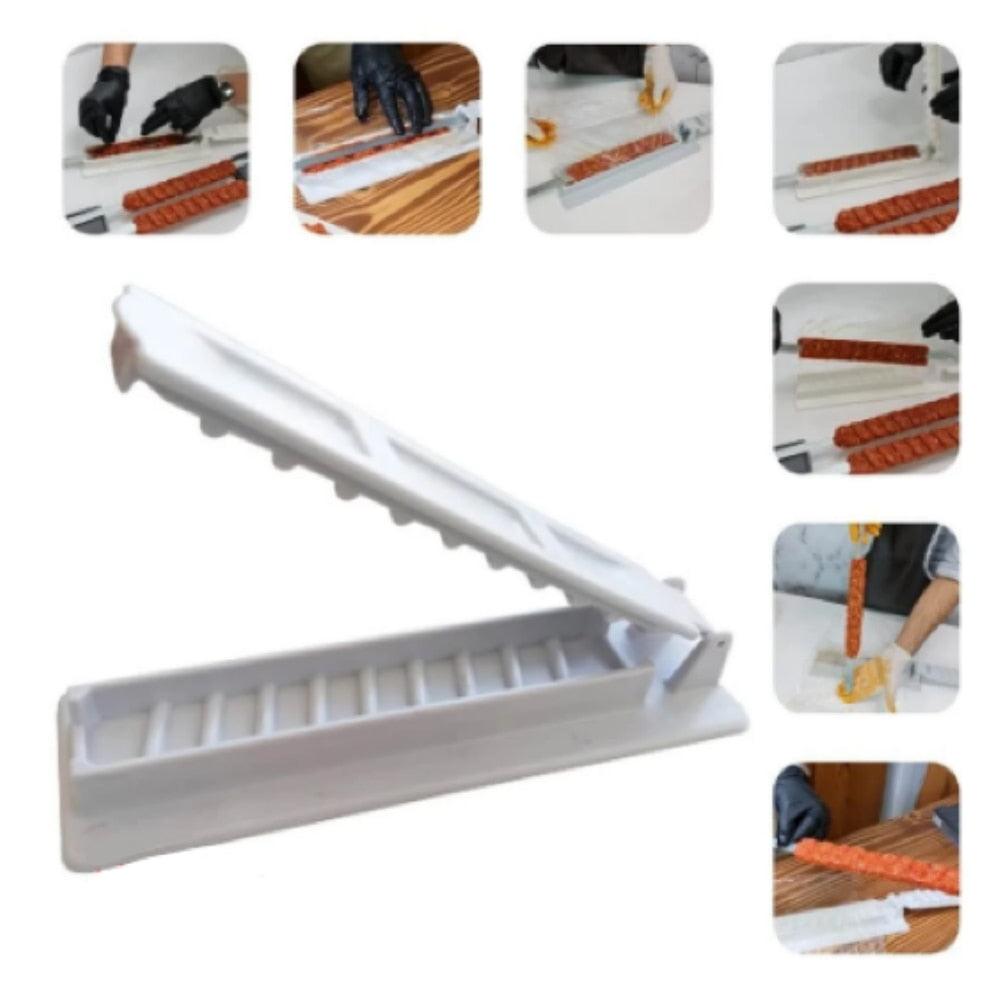 Brochettes Kebab Maker Grill Barbecue Stringer Box Machine Bœuf Viande Légumes Grill Gadget de barbecue extérieur Accessoires de barbecue utiles Brochette manuelle antiadhésive Presse d'aliments Accessoires de cuisine de grill