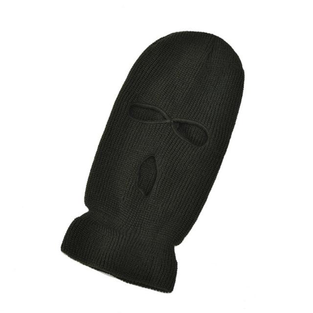 Cagoule tricotée, masque facial d'hiver, passe-montagne pour sports d'hiver en extérieur, cagoule tricotée à trois trous, bonnet de ski, bonnet tricoté à 3 trous, masque facial complet, cagoules de fête amusantes, bonnets brodés, cagoule tricotée à trou.