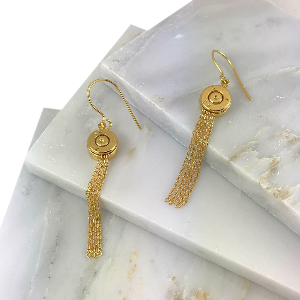 Boucles d'oreilles pendantes à pampilles et balle