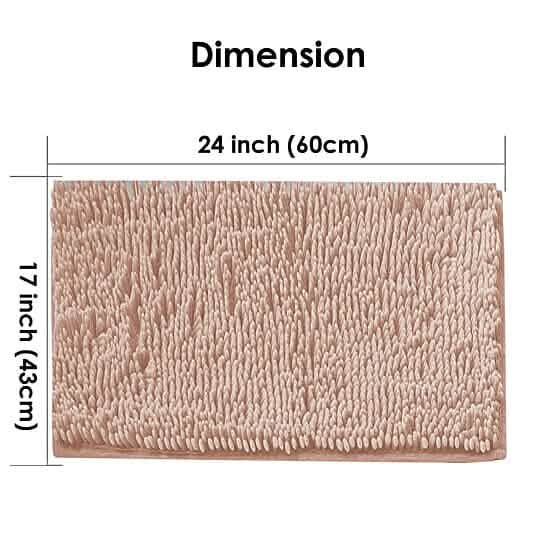 Tapis de bain doux et absorbant en chenille Anna, antidérapant, 43 x 61 cm