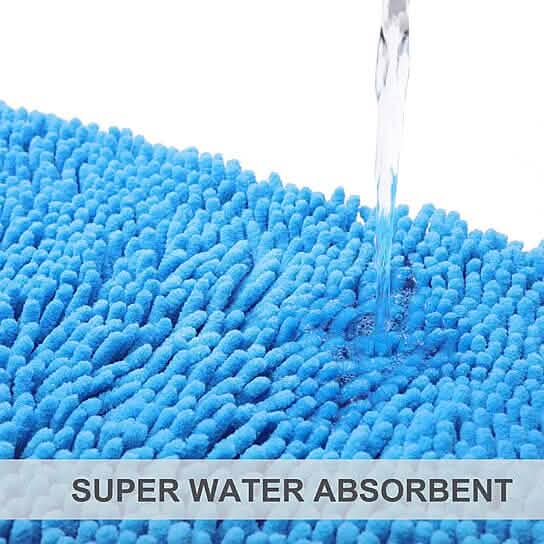 Tapis de bain doux et absorbant en chenille Anna, antidérapant, 43 x 61 cm