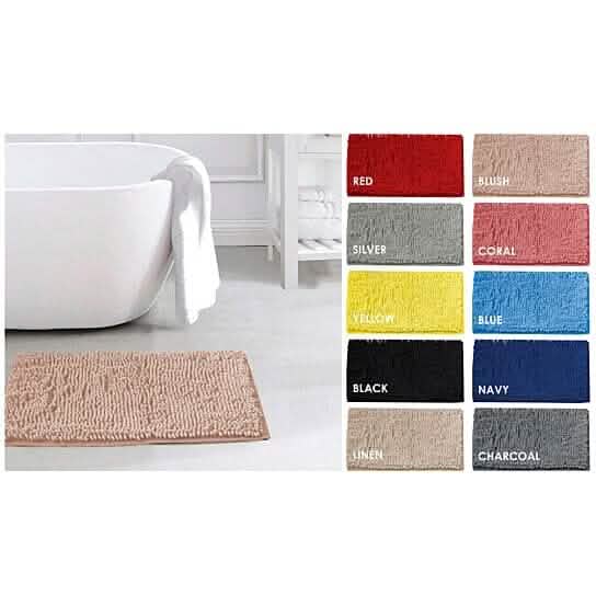 Tapis de bain doux et absorbant en chenille Anna, antidérapant, 43 x 61 cm