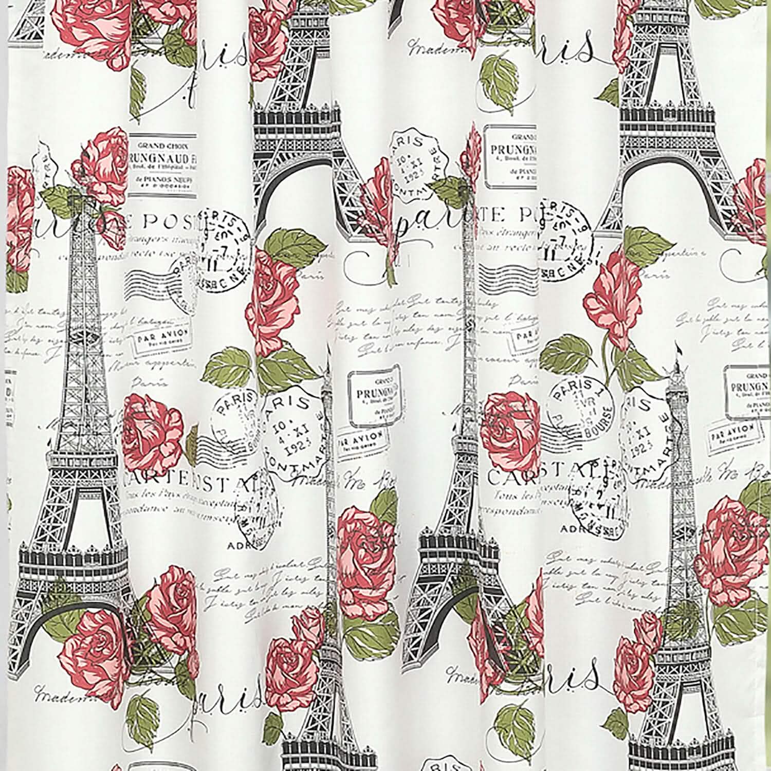 Lot de 2 panneaux de rideaux pour fenêtre Sloane Street Paris Rose Tour Eiffel