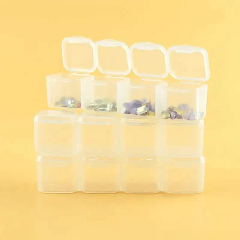 Petite boîte de rangement en plastique transparent pour bijoux et loisirs créatifs, 28 compartiments, pour strass