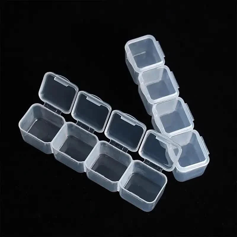 Petite boîte de rangement en plastique transparent pour bijoux et loisirs créatifs, 28 compartiments, pour strass