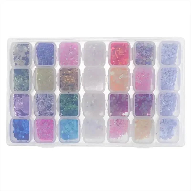 Petite boîte de rangement en plastique transparent pour bijoux et loisirs créatifs, 28 compartiments, pour strass