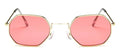 Lunettes de soleil petit polygone pour femmes et hommes - Lunettes de soleil délicates en métal - Cadre rétro classique de petite taille pour femmes - Lunettes de soleil design pour hommes